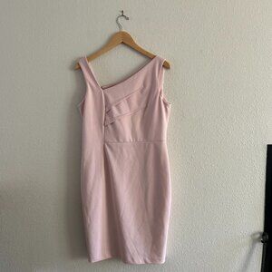 Calvin Klein Pink 12P Asymmetrical Sleveless Dress